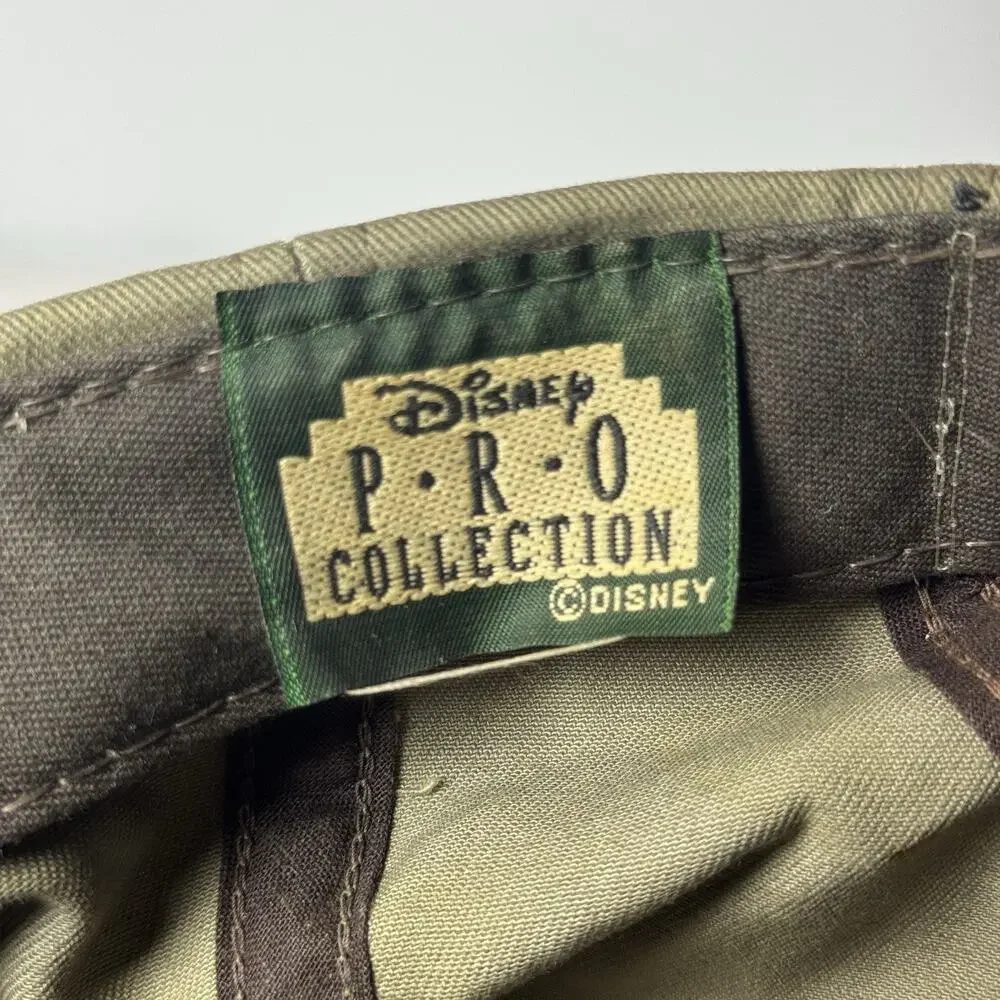 Vintage Disney Golf Embroidered Crest Logo Strapback Hat OSFA Beige